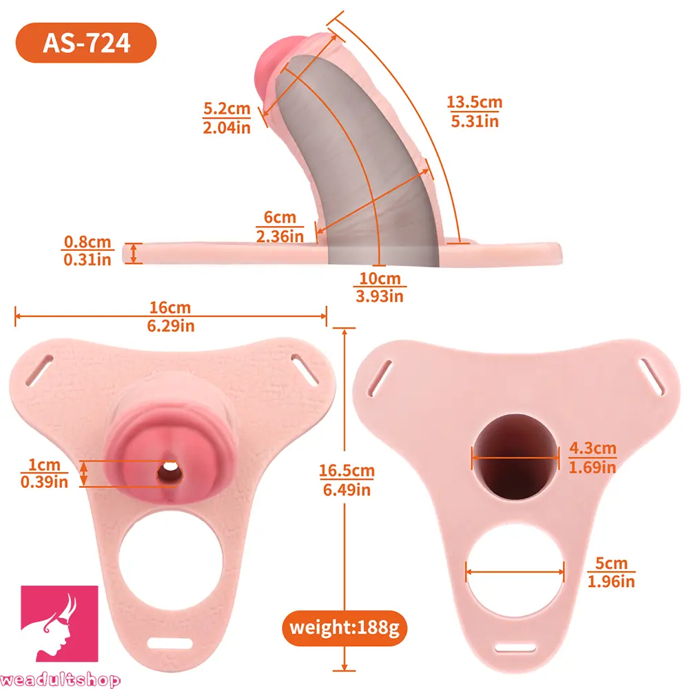 5.31in Silicone Horse Animal Penis Cage Strap on Chastity Dildo With Lock