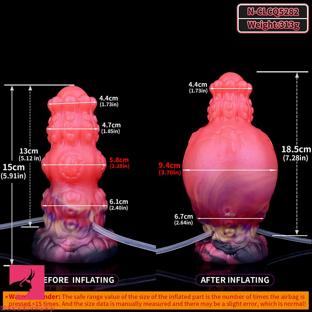 5.91in Fantasy Weird Silicone Soft Inflatable Spraying Water Dildo For Sex