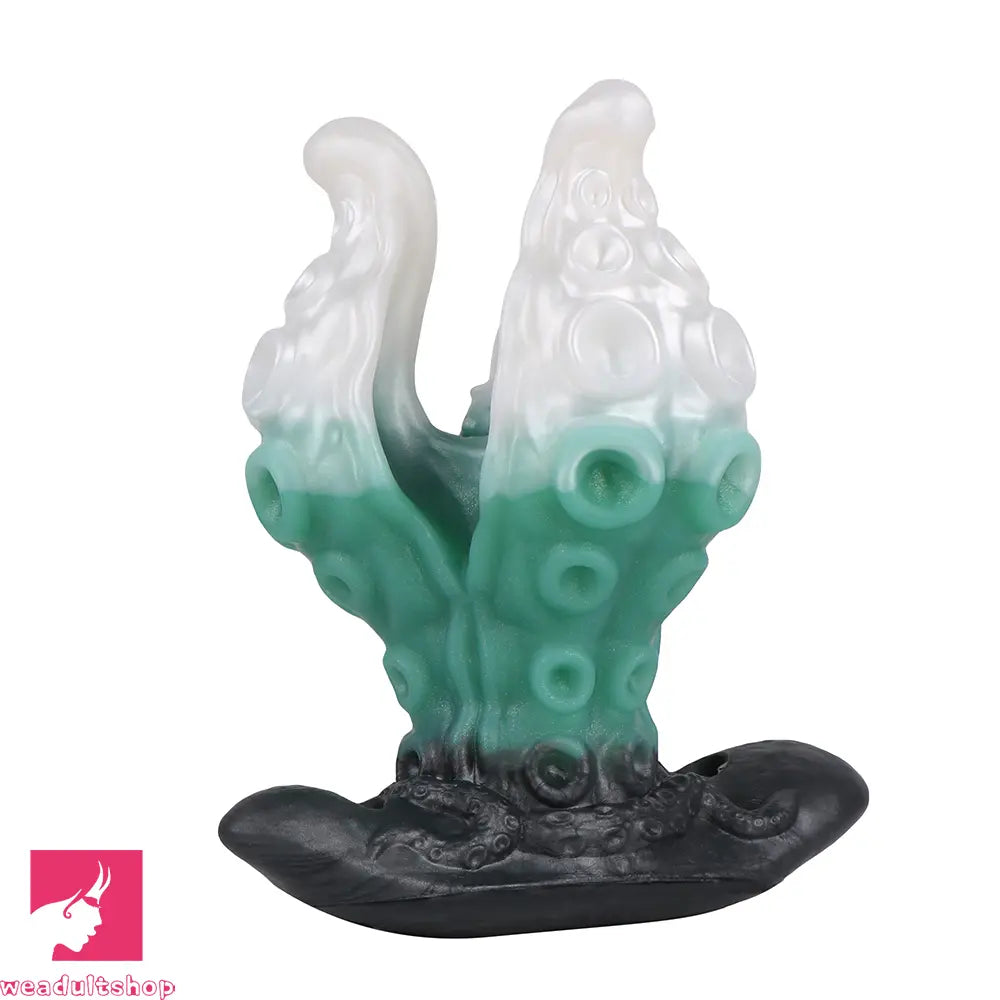 4.25in 5.15in 6.22in Odd Anchor Strap on Vibrating Mouth Gag Tentacle Dildo