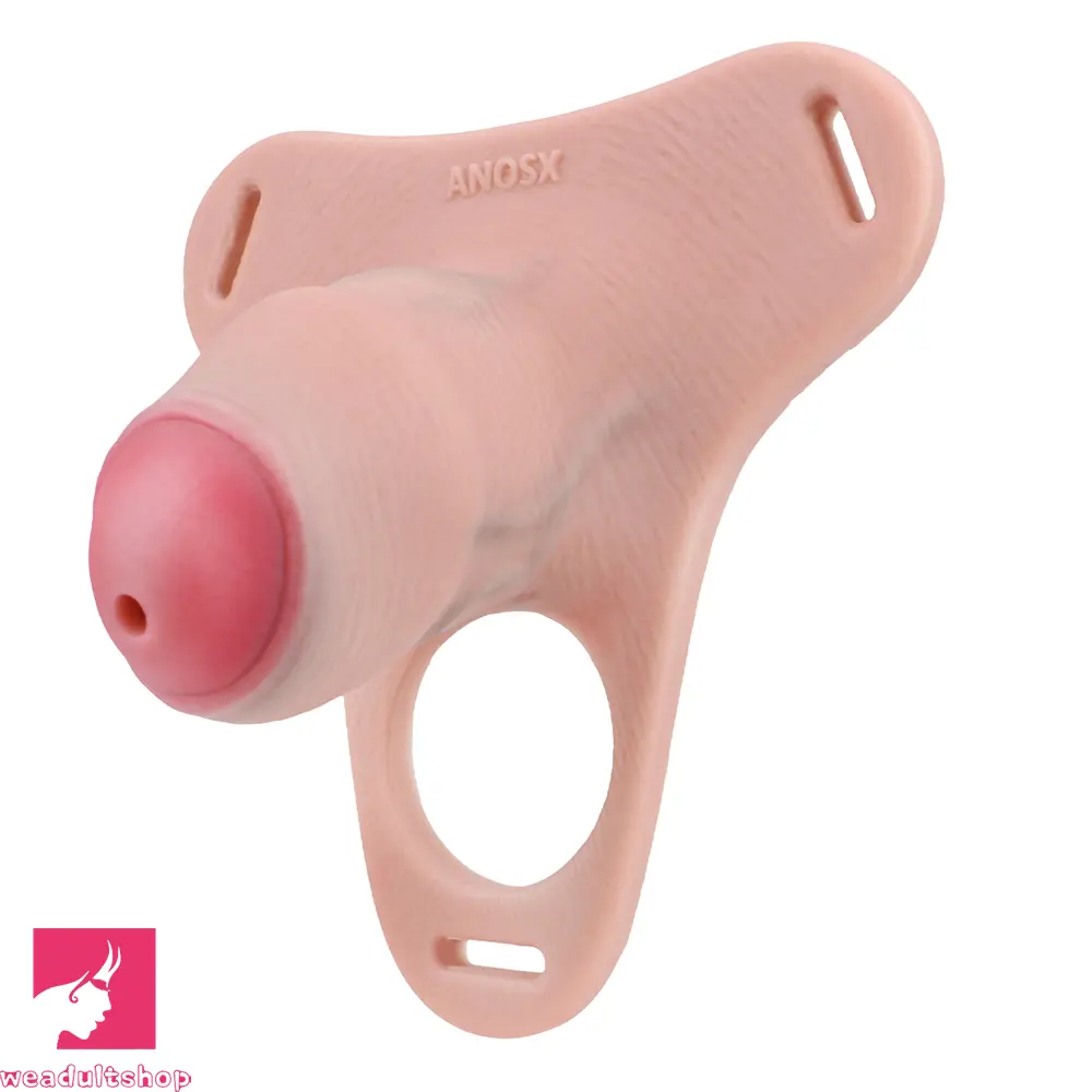 4.33in Strap on Chastity Dildo Wearable Realistic Cock Cage For Couples