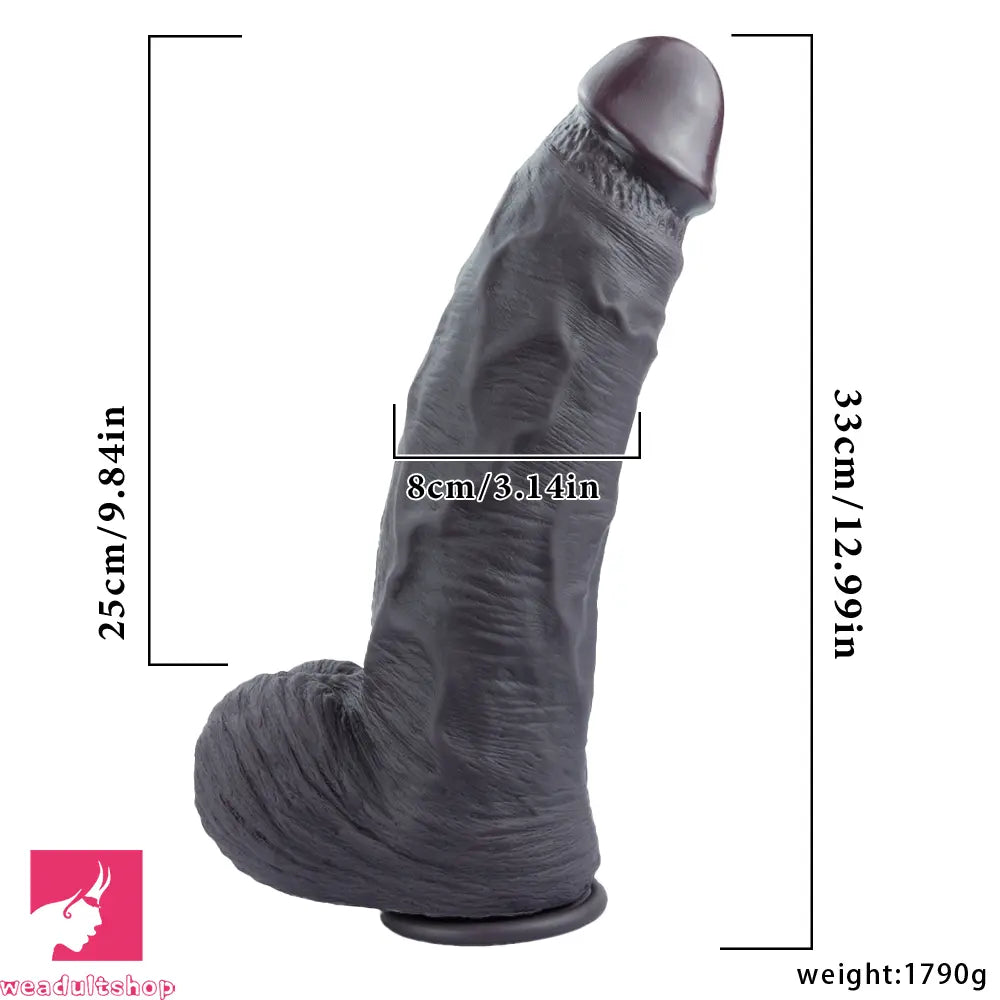 12.99in Huge Thick Lifelike Silicone Dildo Stimulate Solo Play Accessory