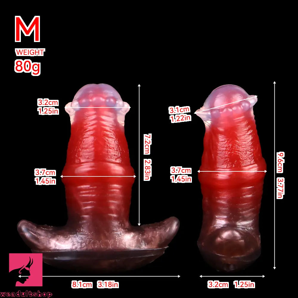 2.91in-8.85in Horse Cock Wearable Gag Fox Tail Vibrator Anchor Cock Dildo