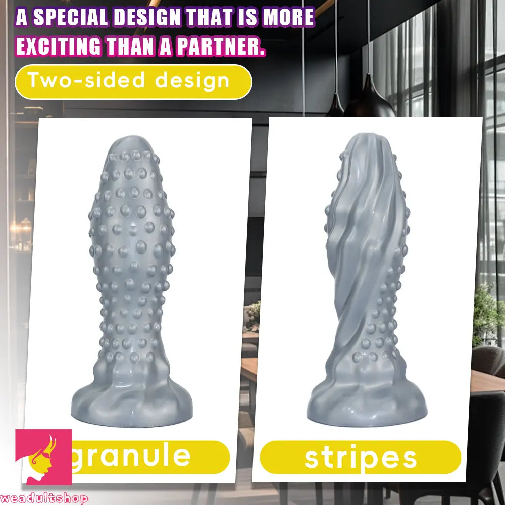 6.29in 8.66in 11.02in Spiked Stripe Silicone Butt Plug Odd Dildo Vagina Dilator