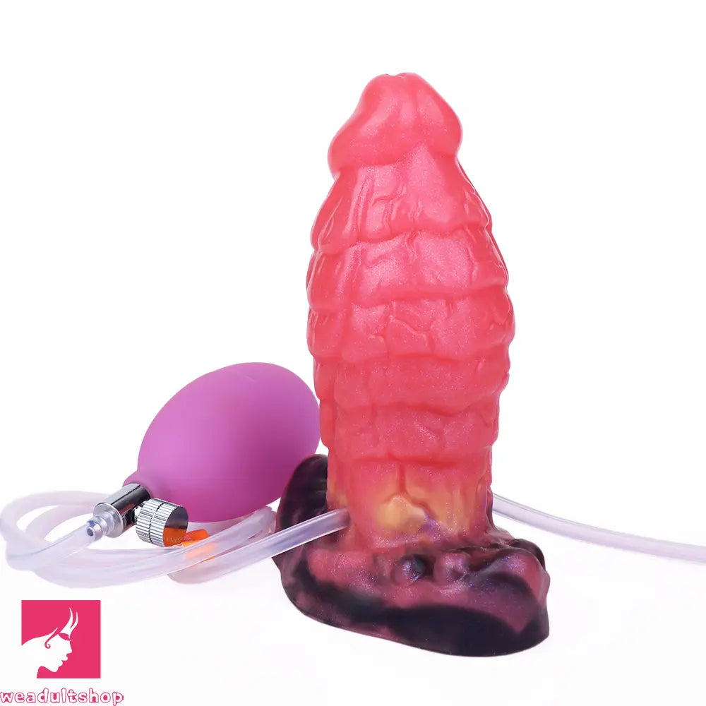 5.31in Fantasy Silicone Soft Inflatable Spraying Water Dildo For Anus Sex