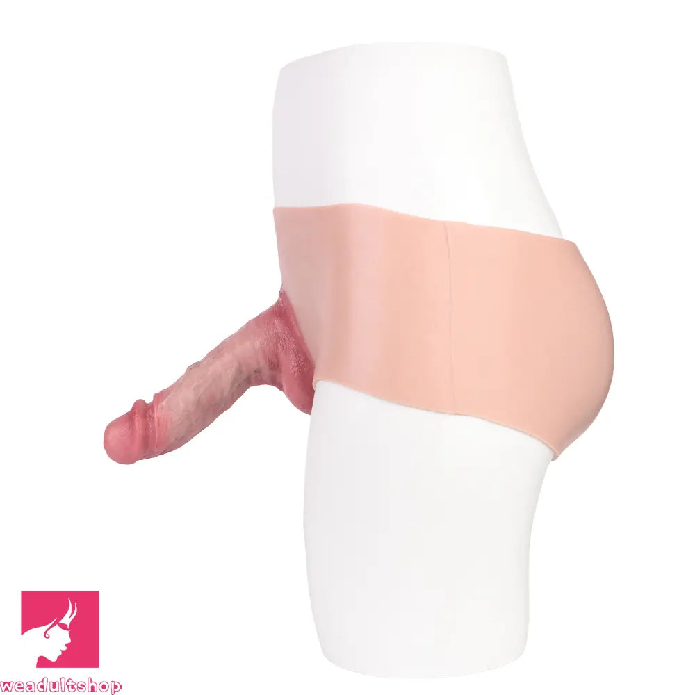 7.44in Hollow Penis Dildo Sleeve Silicone Soft Pants Sex Toy For Women