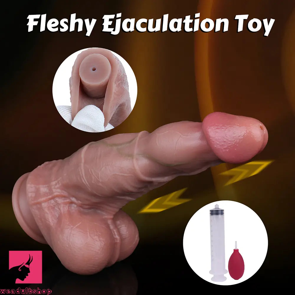 10in Real Soft Silicone Strap on Big Ejaculating Dildo Couples Holiday Gift