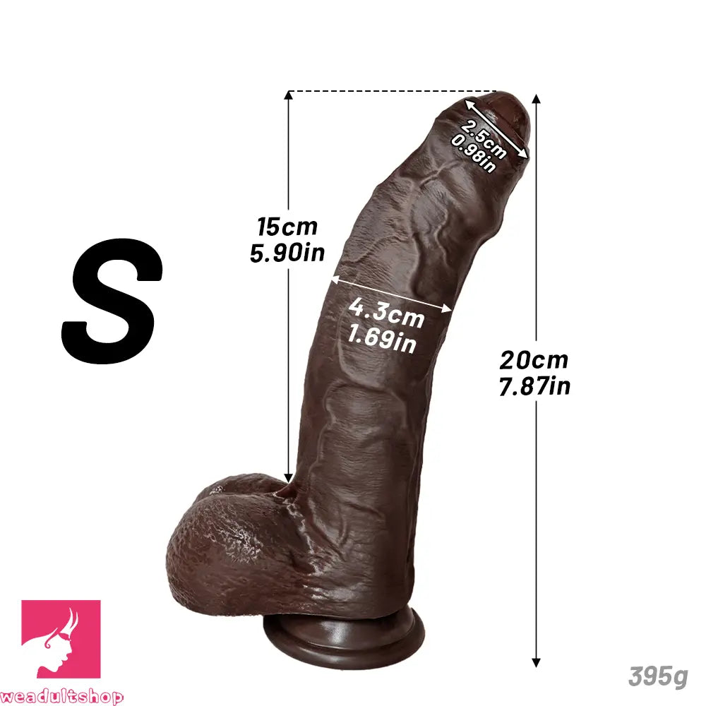 7.87in 9.25in 10.62in Uncut Foreskin Strap on Dildo Masturbation Cock Toy