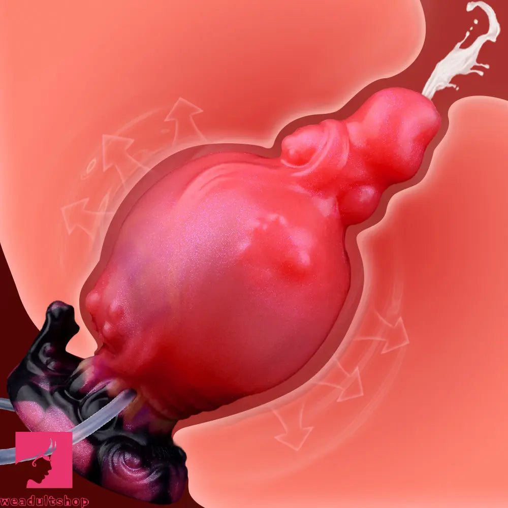 5.91in Odd Knot Spiked Silicone Soft Inflatable Spraying Squirting Real Dildo