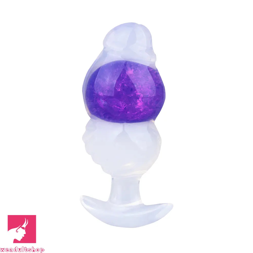 5.63in Luminous Silicone Anal Beads Dildo Anal Cock Toy With Anchor
