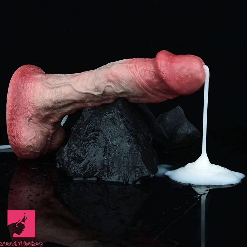 9.33in Couples Sex Game Soft Dual Density Silicone Ejaculating Dildo