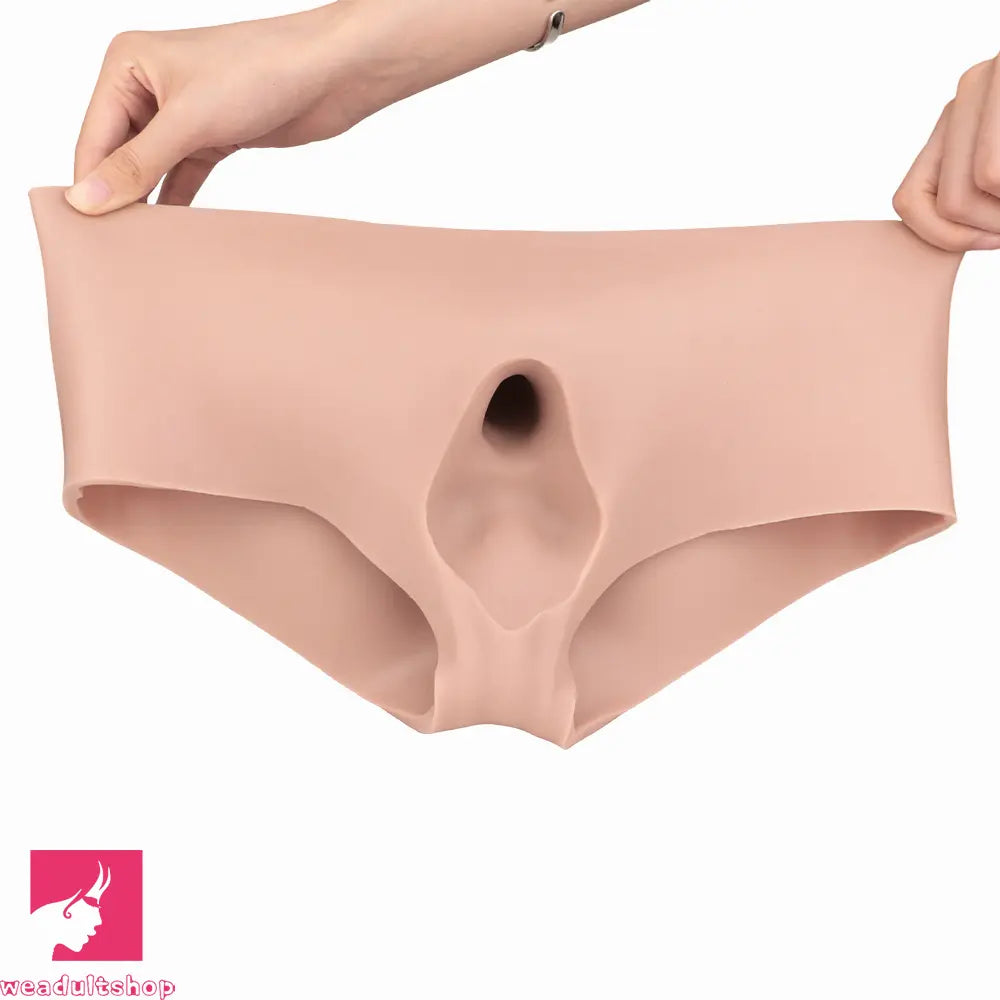 6.77in Hollow Penis Dildo Sleeve Silicone Soft Pants For Women Fucking