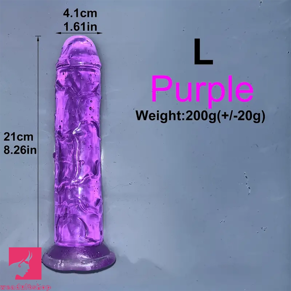6.1in 6.7in 7.48in 8.26in 9.05in Soft Realistic Jelly Transparent Prostate Dildo