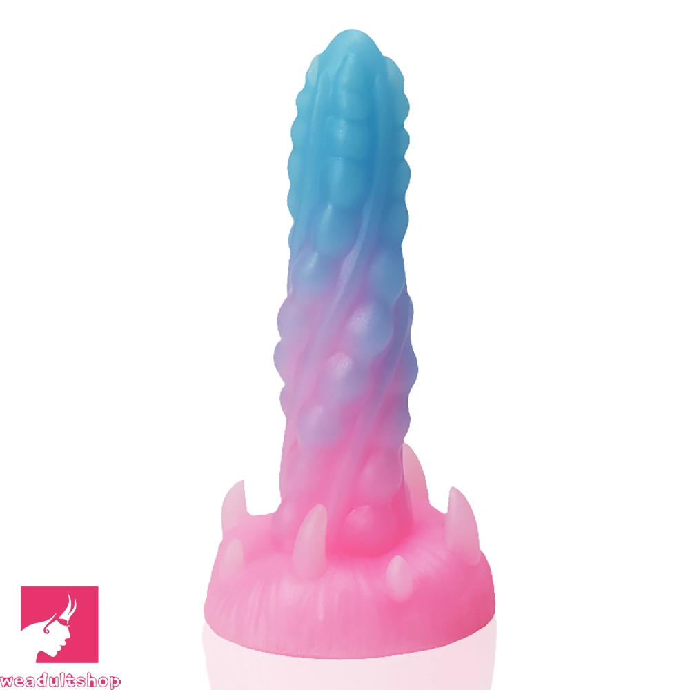 7.48in Luminous Fantasy Silicone Soft Penis Dildo With Spiked Penis Texture