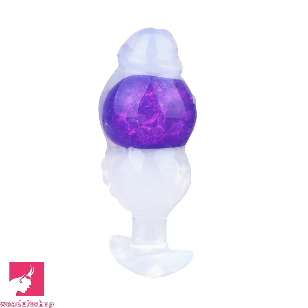 5.63in Luminous Silicone Anal Beads Dildo Anal Cock Toy With Anchor