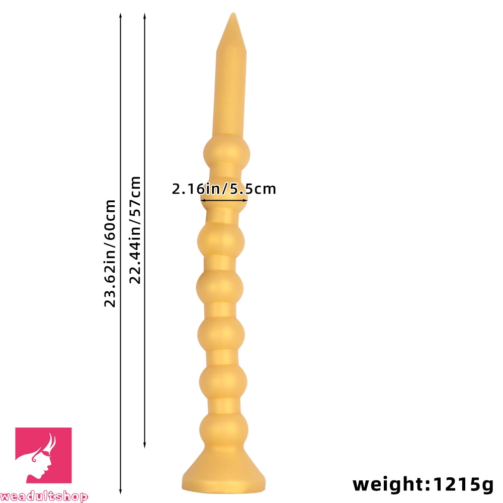 23.62in Soft Seven Beads Expansion Long Deep Huge Anal Plug Cock Dildo