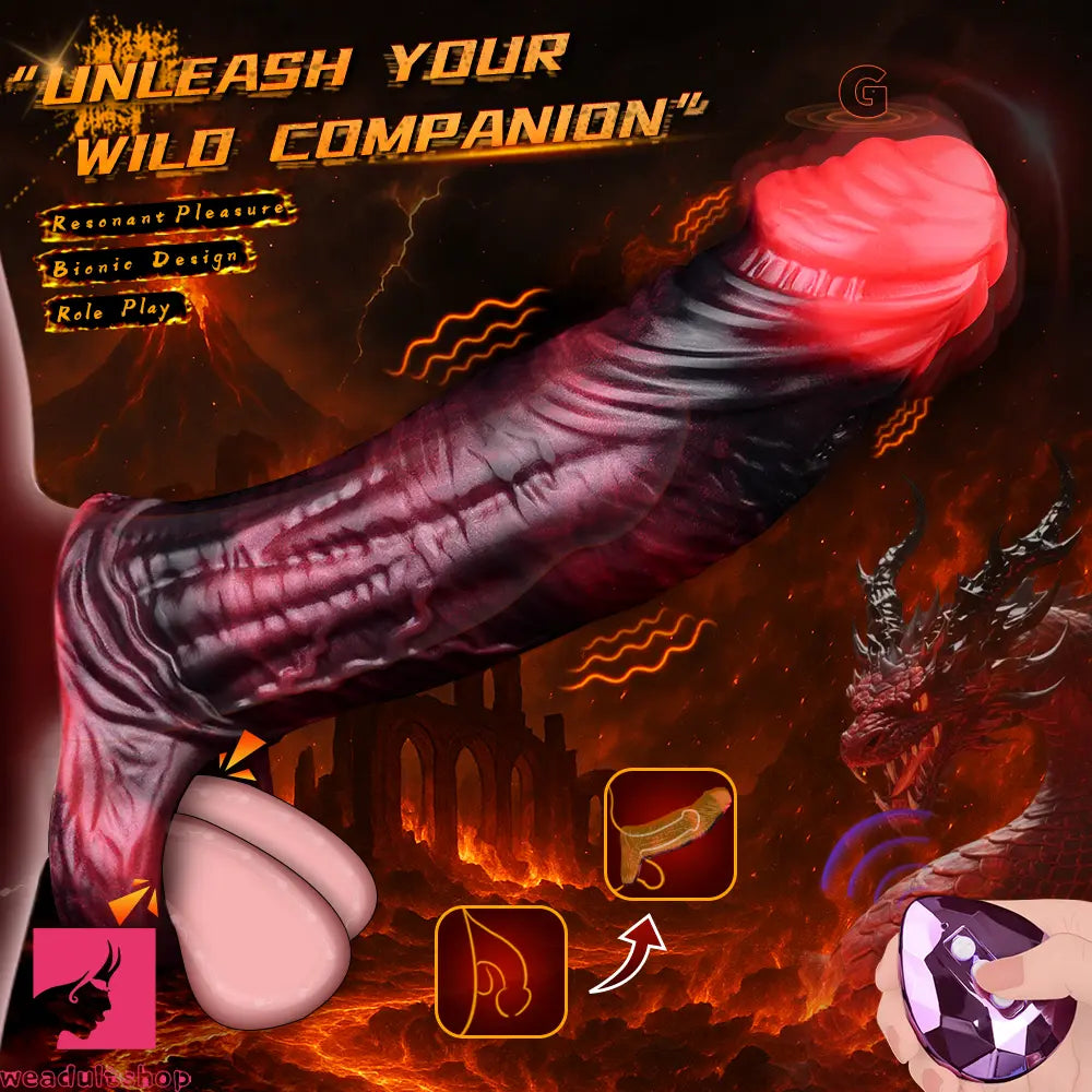 5.98in 7.09in Silicone Cock Sleeve Soft Vibrating Uncut Hollow Dildo For Clit