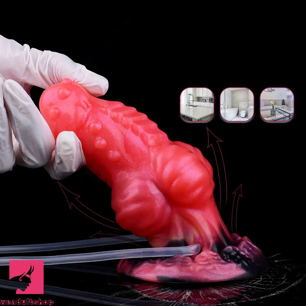 5.71in Fantasy Knot Spiked Silicone Soft Inflatable Spraying Water Real Dildo