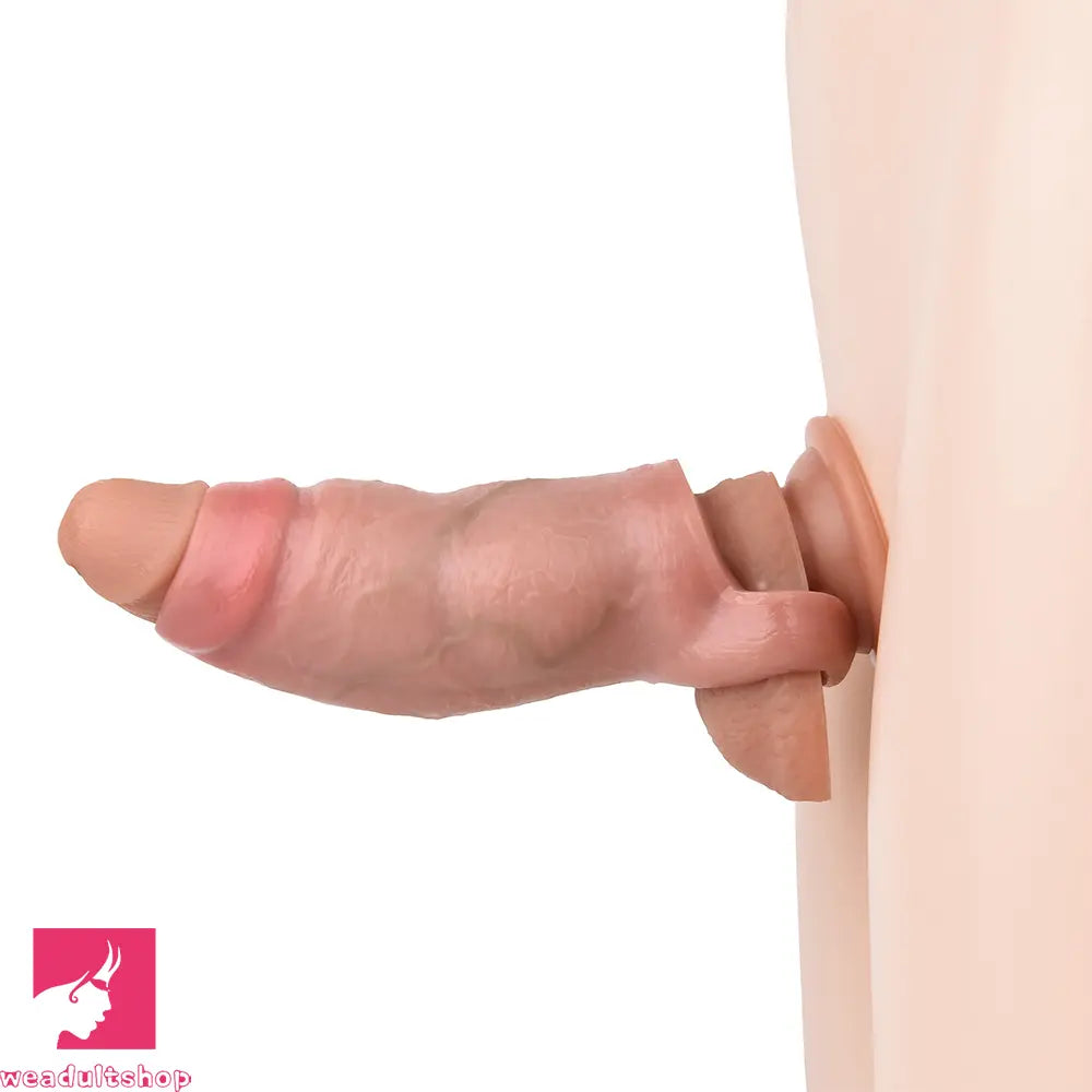 5.19in Strap on Penis Extender Cock Sleeve Dildo Realistic Simulation Cock