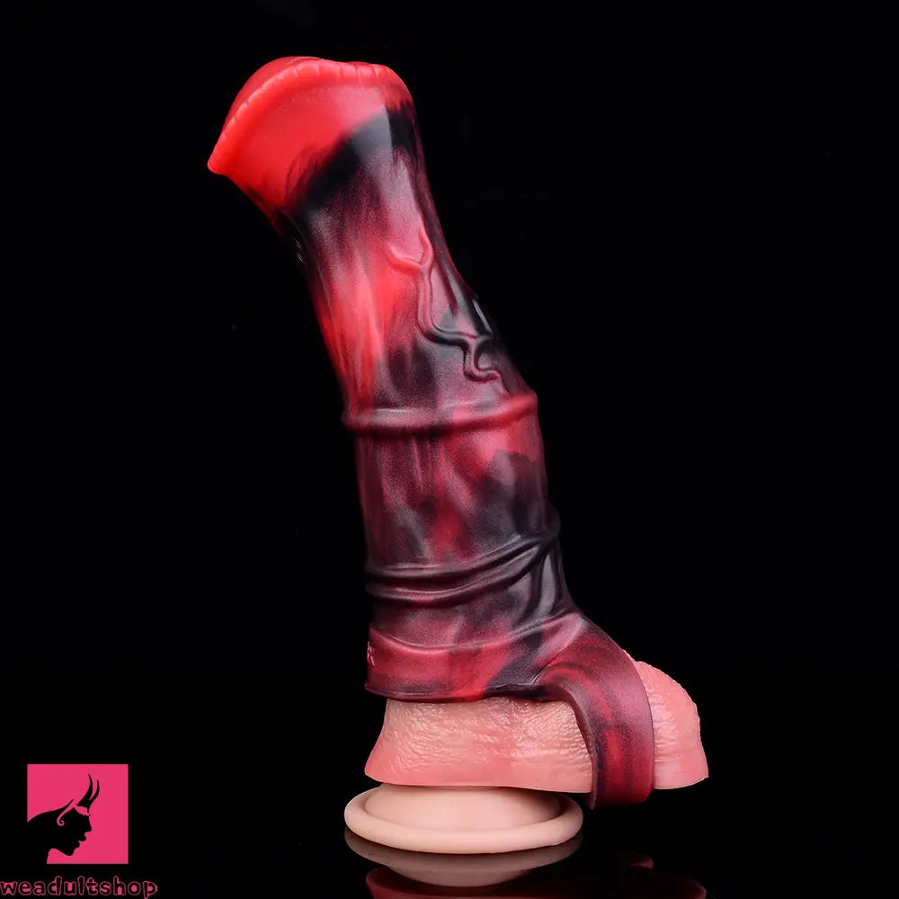 5.58in 7.17in Silicone Horse Dildo Sleeve Vibrating Hollow Waterproof Dildo
