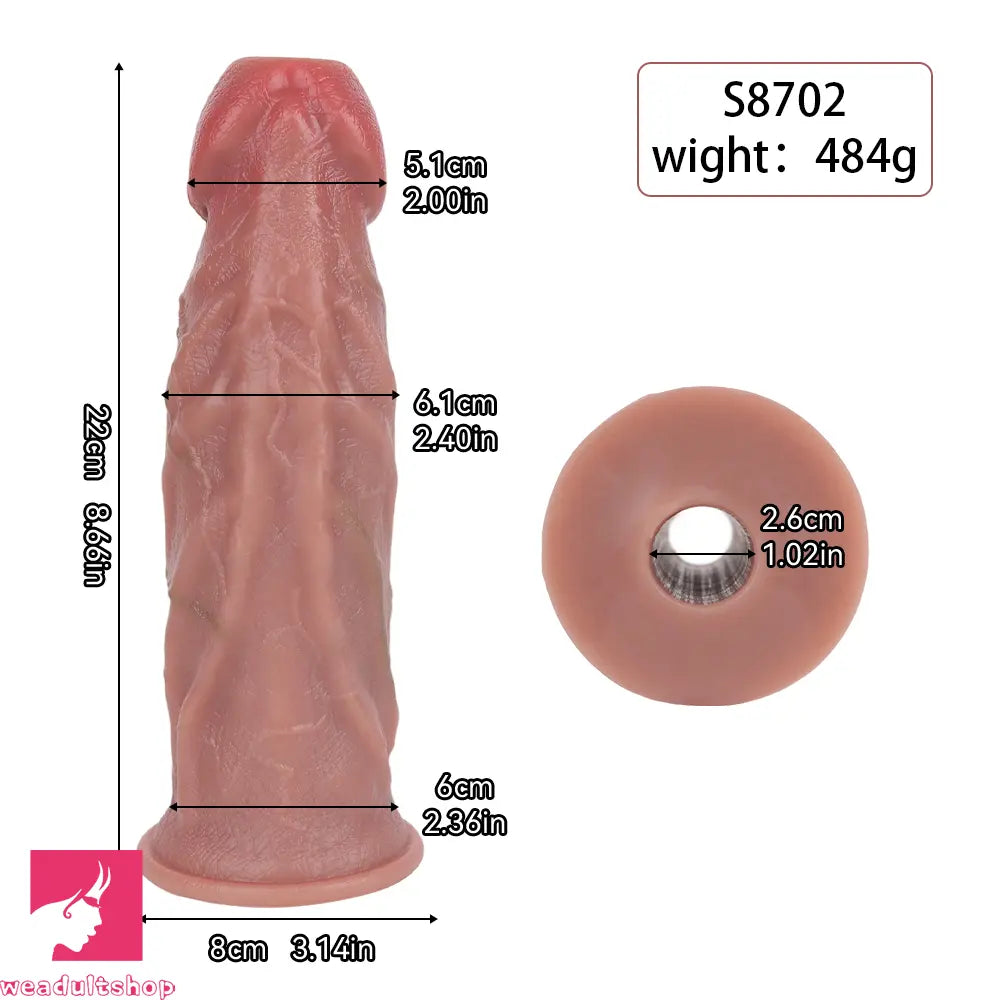 8.66in Egg Laying Real Fantasy Soft Silicone Dildo For Women Men Cock
