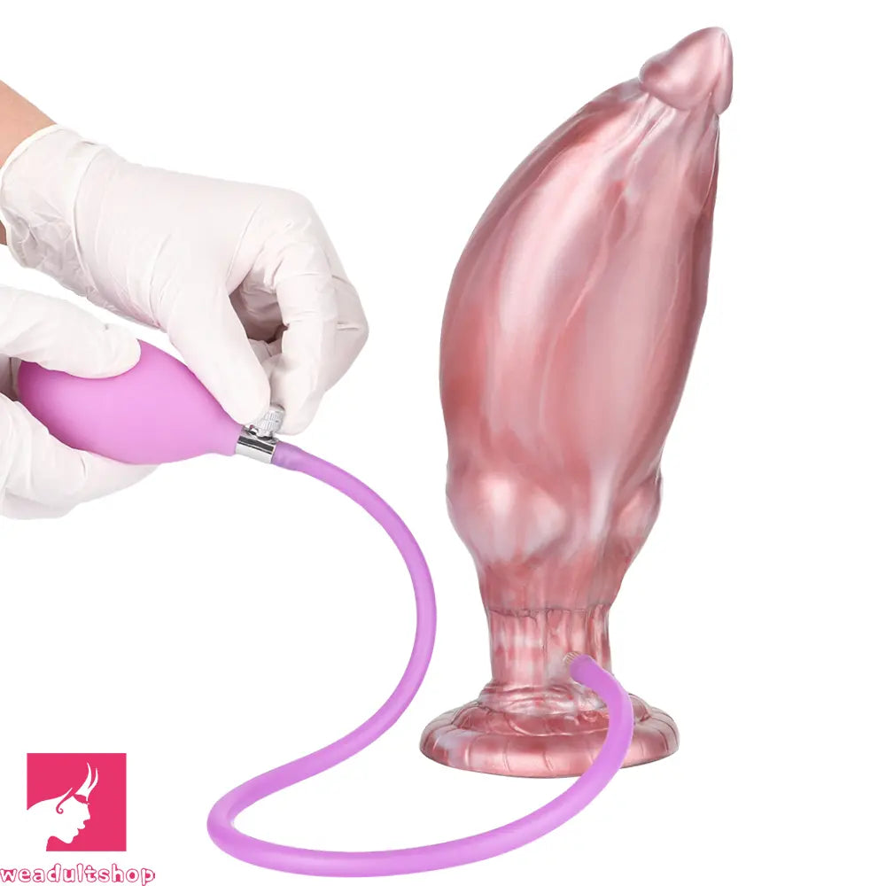9.05in Inflatable Detachable Dual Layer Dildo High Elasticity Anal Sex Toy