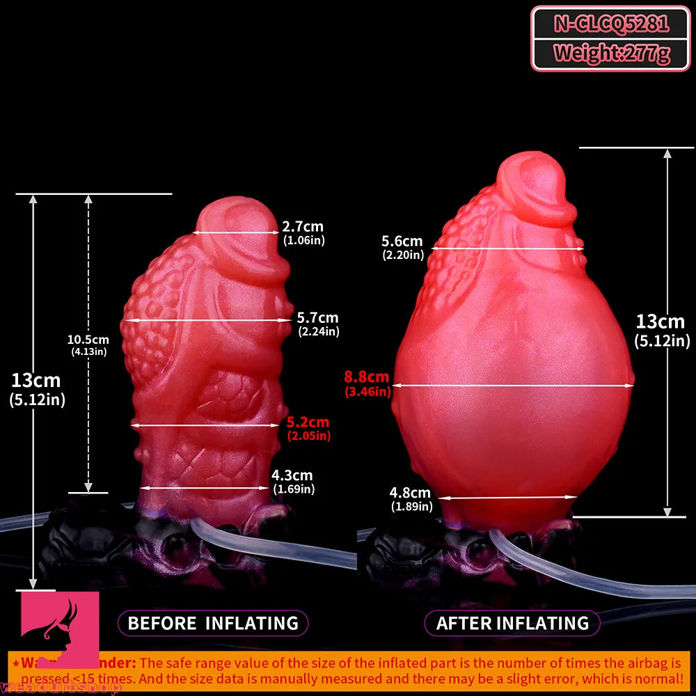 5.12in Fantasy Spiked Silicone Soft Inflatable Spraying Water Dildo For Sex