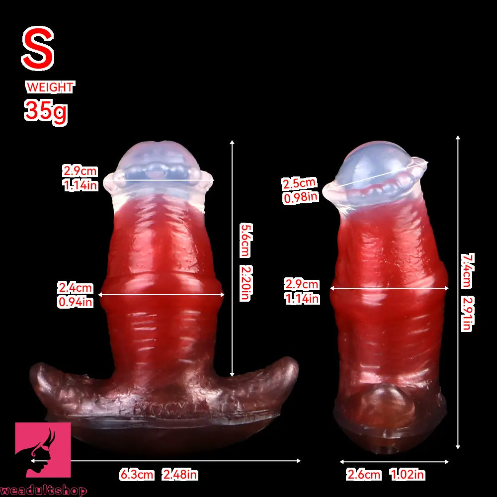 2.91in-8.85in Horse Cock Wearable Gag Fox Tail Vibrator Anchor Cock Dildo