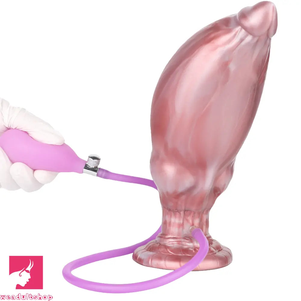 9.05in Inflatable Detachable Dual Layer Dildo High Elasticity Anal Sex Toy