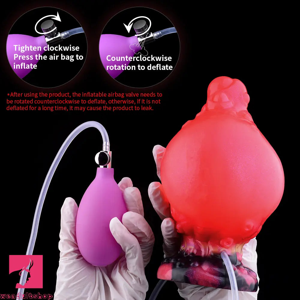 5.91in Fantasy Octopus Silicone Flexible Inflatable Spraying Water Dildo