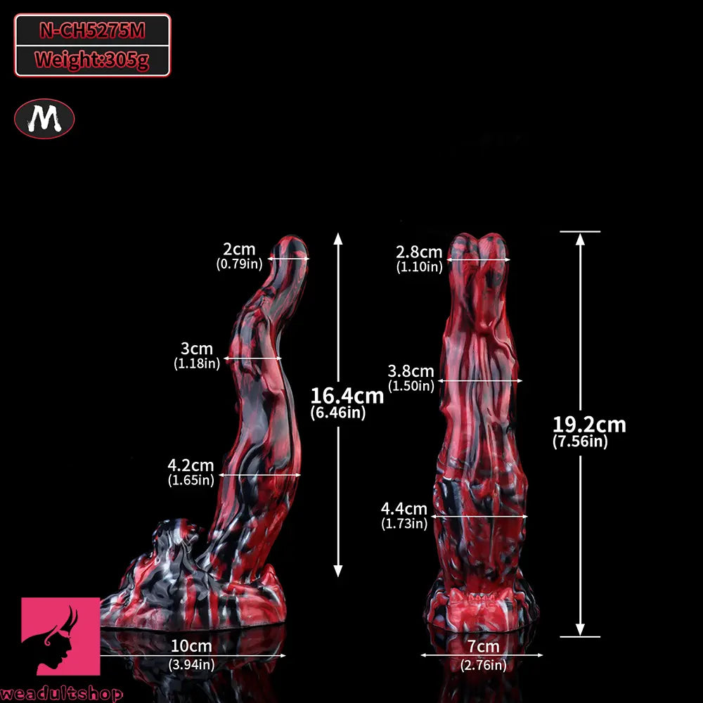 5.51in 7.56in 9.84in 12.6in 17.72in Monster Silicone Creature Penis Dildo