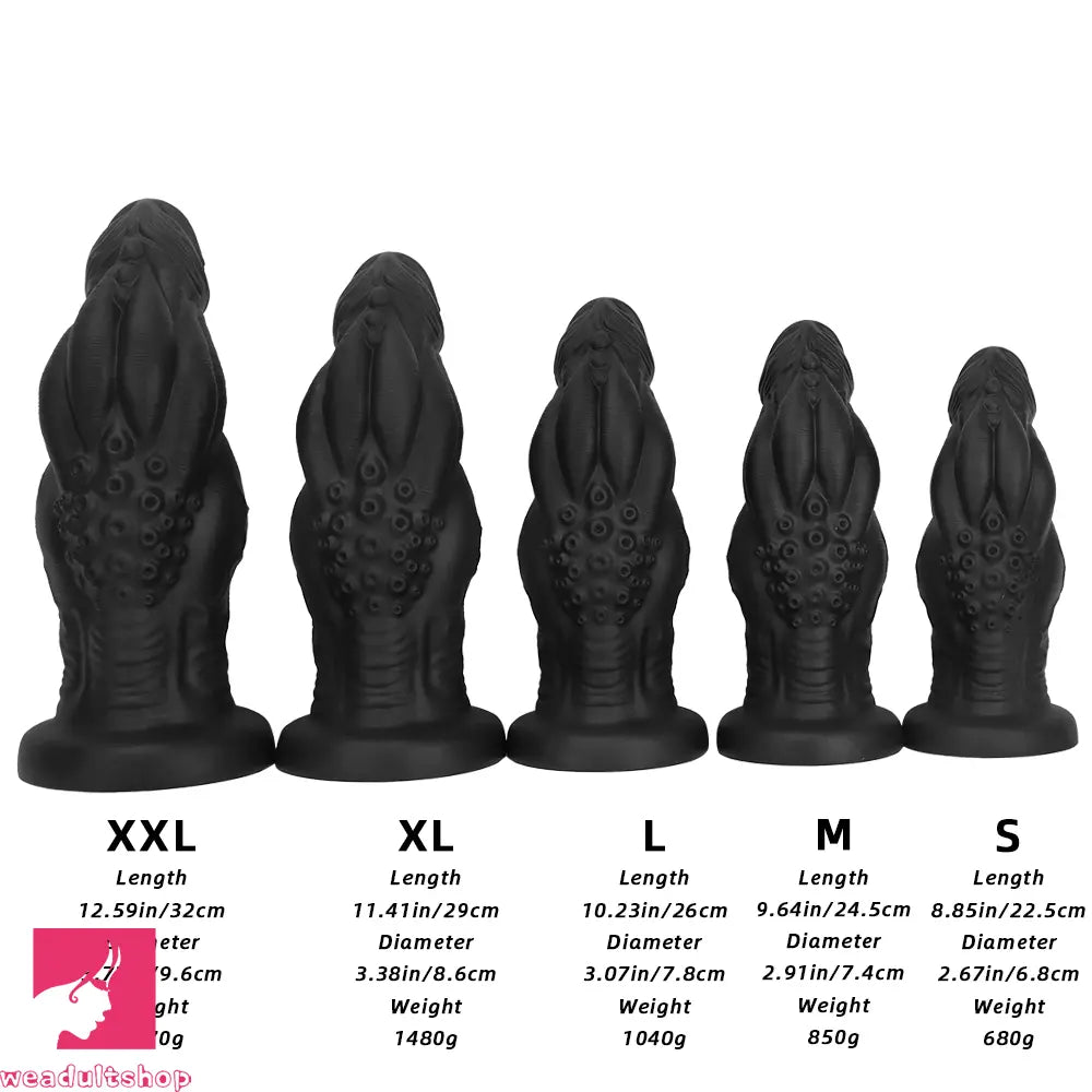 8.85in 9.64in 10.23in 11.41in 12.59in Odd-shaped Large Silicone Anal Dildo