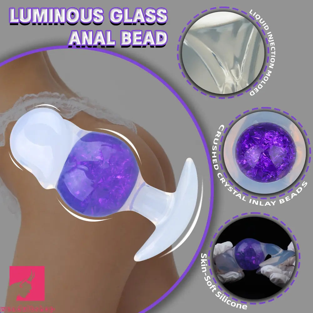 4.96in Luminous Silicone Anal Beads Dildo Anal Sex Toy For Adult Cock