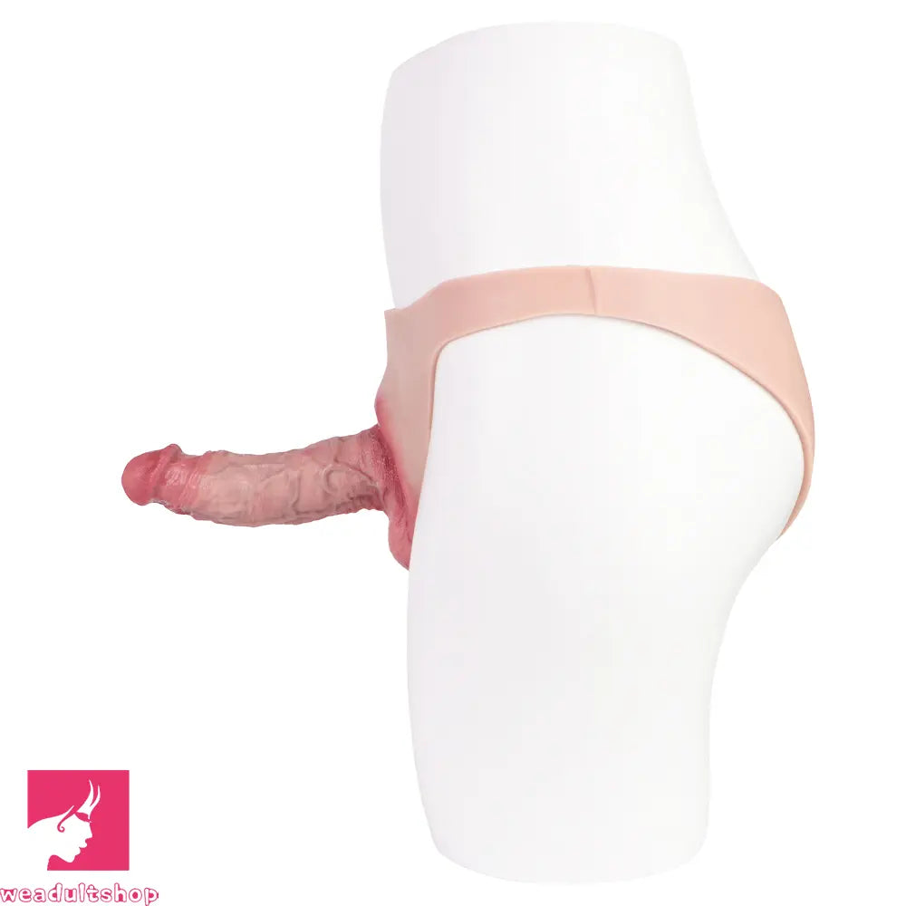 7.17in Hollow Penis Dildo Sleeve Silicone Soft Pants Female Masturbator