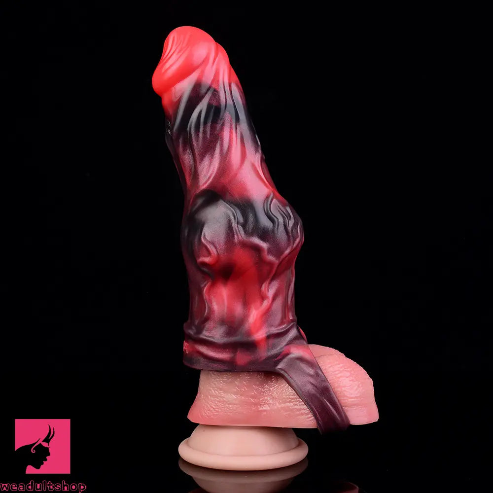 5.91in Silicone Dog Cock Sleeve Knot Dildo Vibrating Dildo With Cock Ring