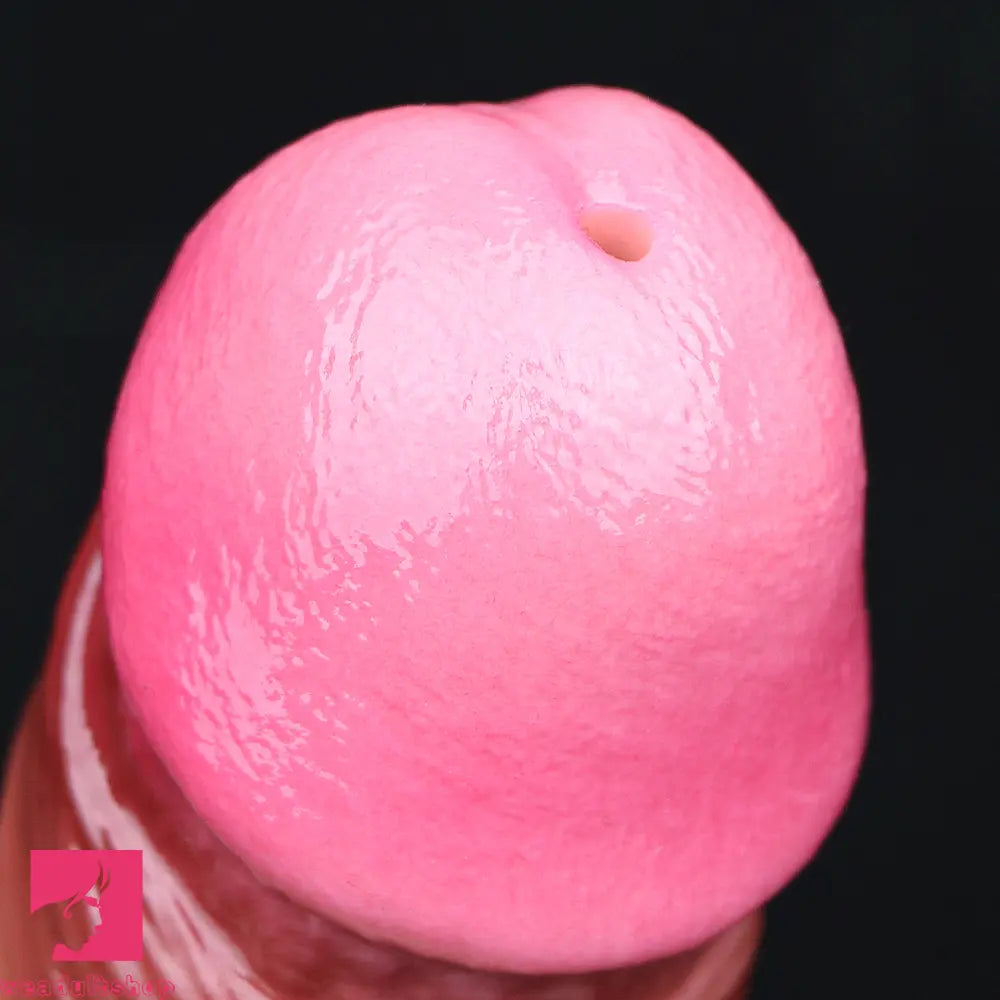 7.87in Inflatable Squirting Soft Silicone Woman Cock Dildo With Suction Cup