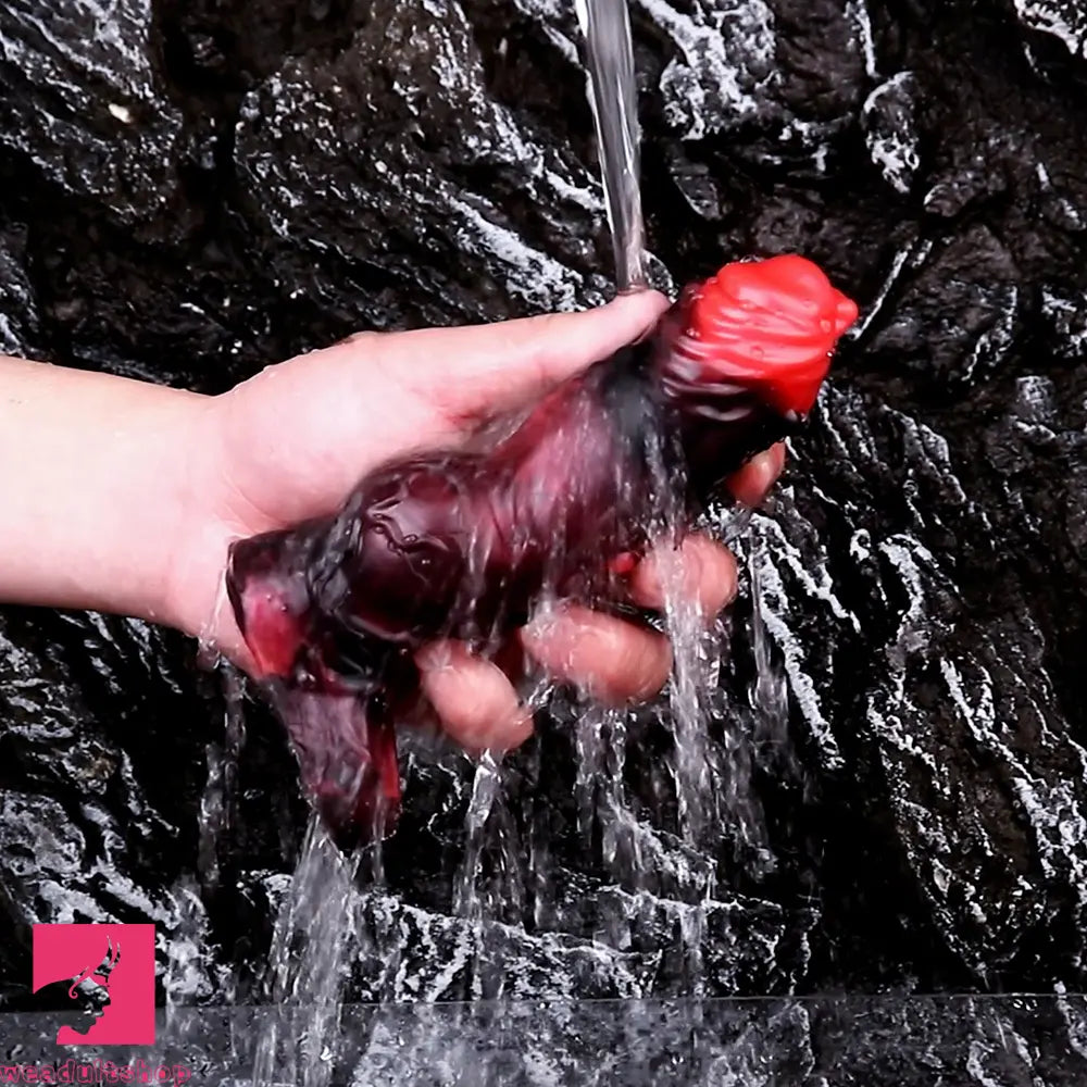 5.91in Silicone Vibrating Dog Tentacle Dildo Sleeve Knot Dildo With Cock Ring