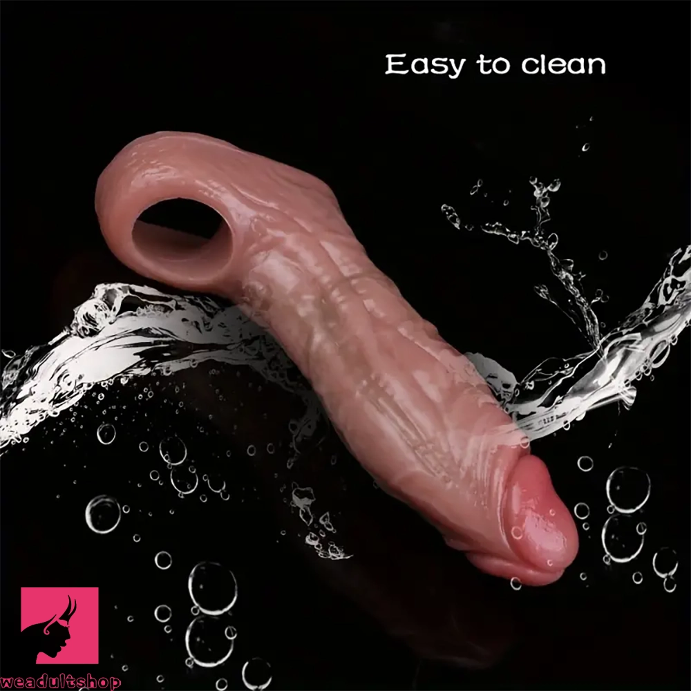 5.5in 6.3in 6.57in 6.6in 6.7in Silicone Penis Dildo Sleeve With Penis Ring