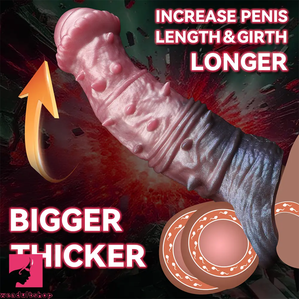 7.48in Spiked Horse Cock Sleeve Dildo Fantasy Penis Extender Cock