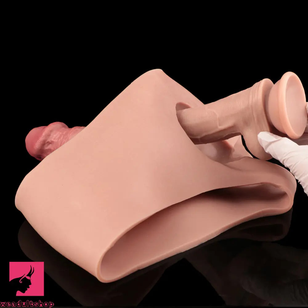 9.06in Hollow Penis Dildo Sleeve Silicone Soft Pants For Vaginal Sex Toy