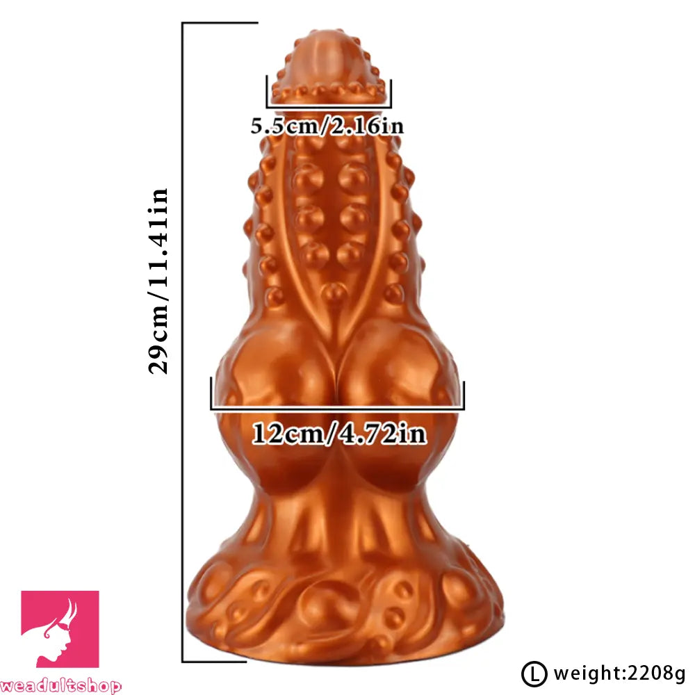 6.69in 8.66in 11.41in Spiked Tentacle Knot Silicone Big Comfortable Dildo