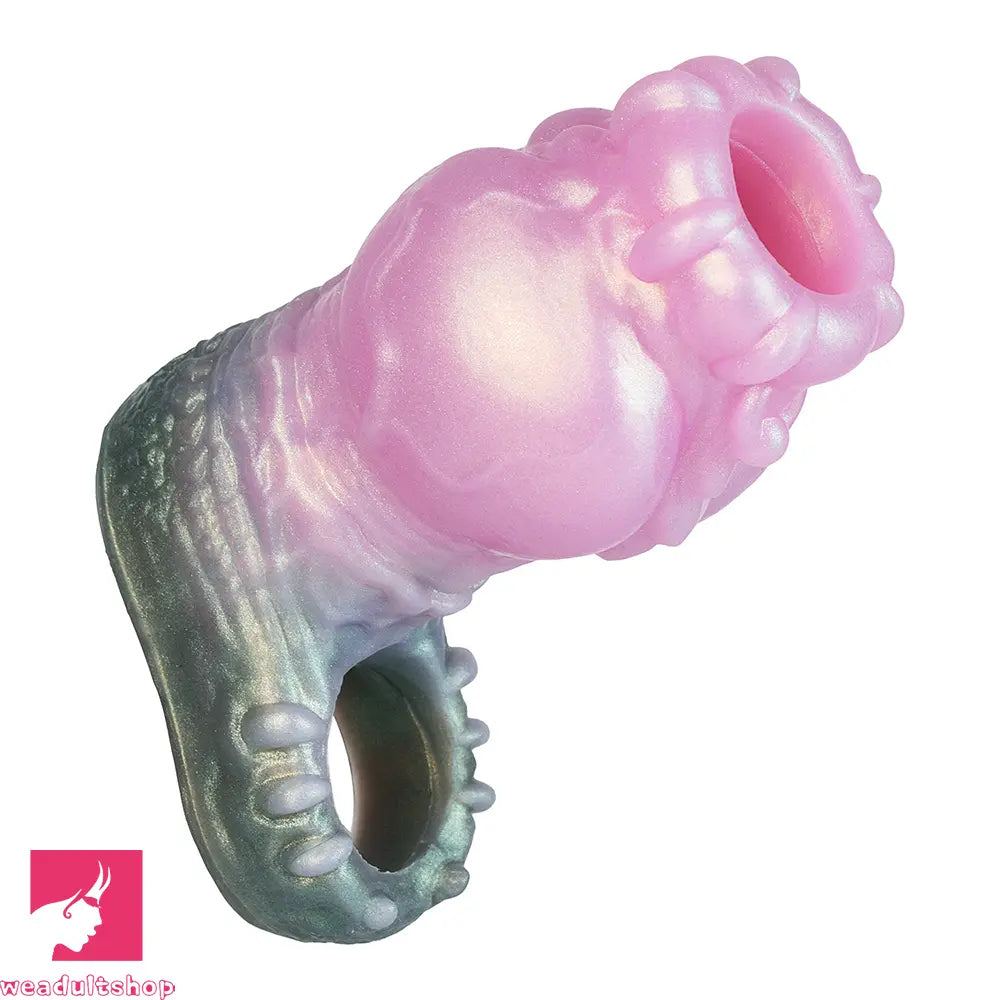 4.17in 4.84in 5.62in Monster Knot Cock Sleeve Dildo Hollow Male Penis