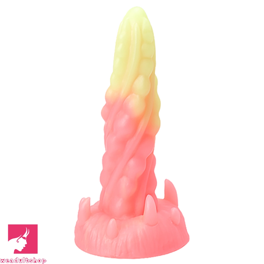 7.48in Luminous Fantasy Silicone Soft Penis Dildo With Spiked Penis Texture