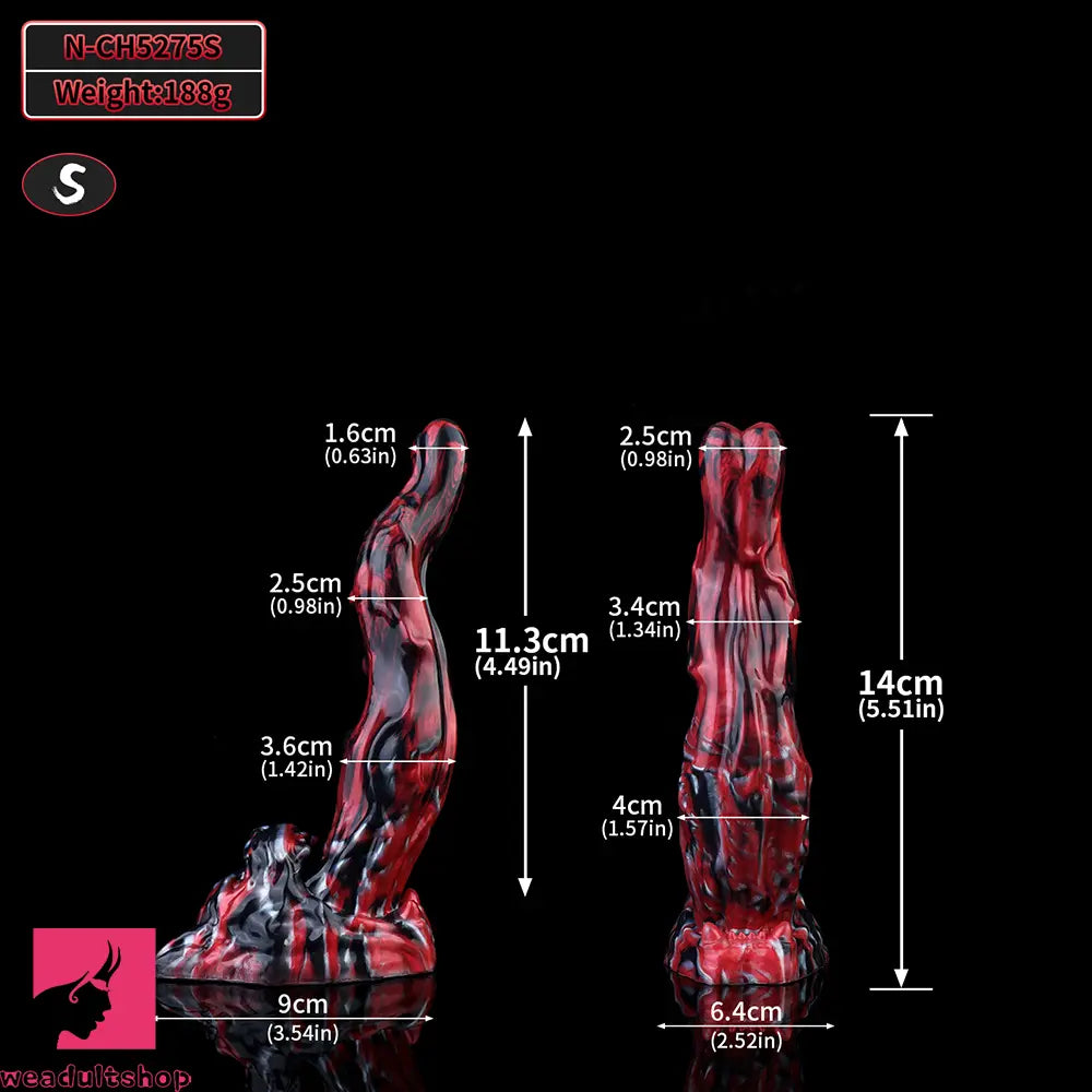 5.51in 7.56in 9.84in 12.6in 17.72in Monster Silicone Creature Penis Dildo