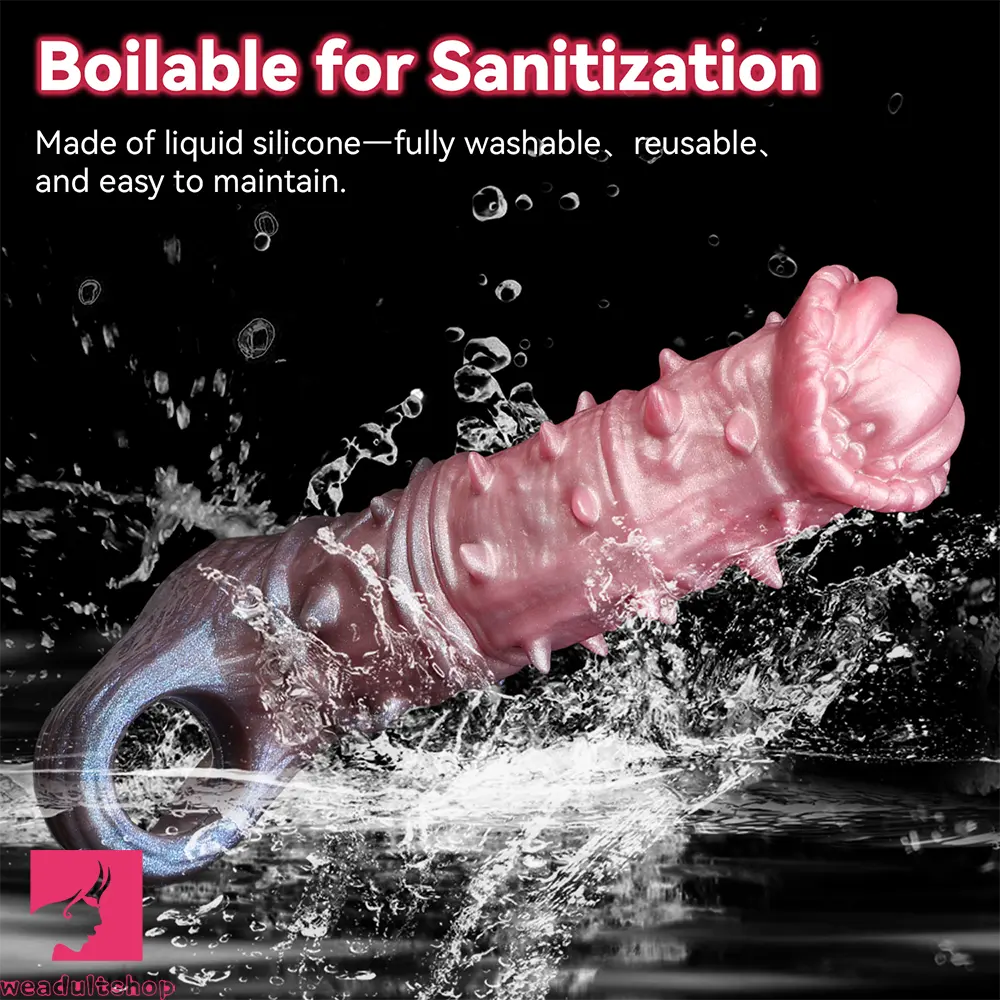 7.48in Spiked Horse Cock Sleeve Dildo Fantasy Penis Extender Cock