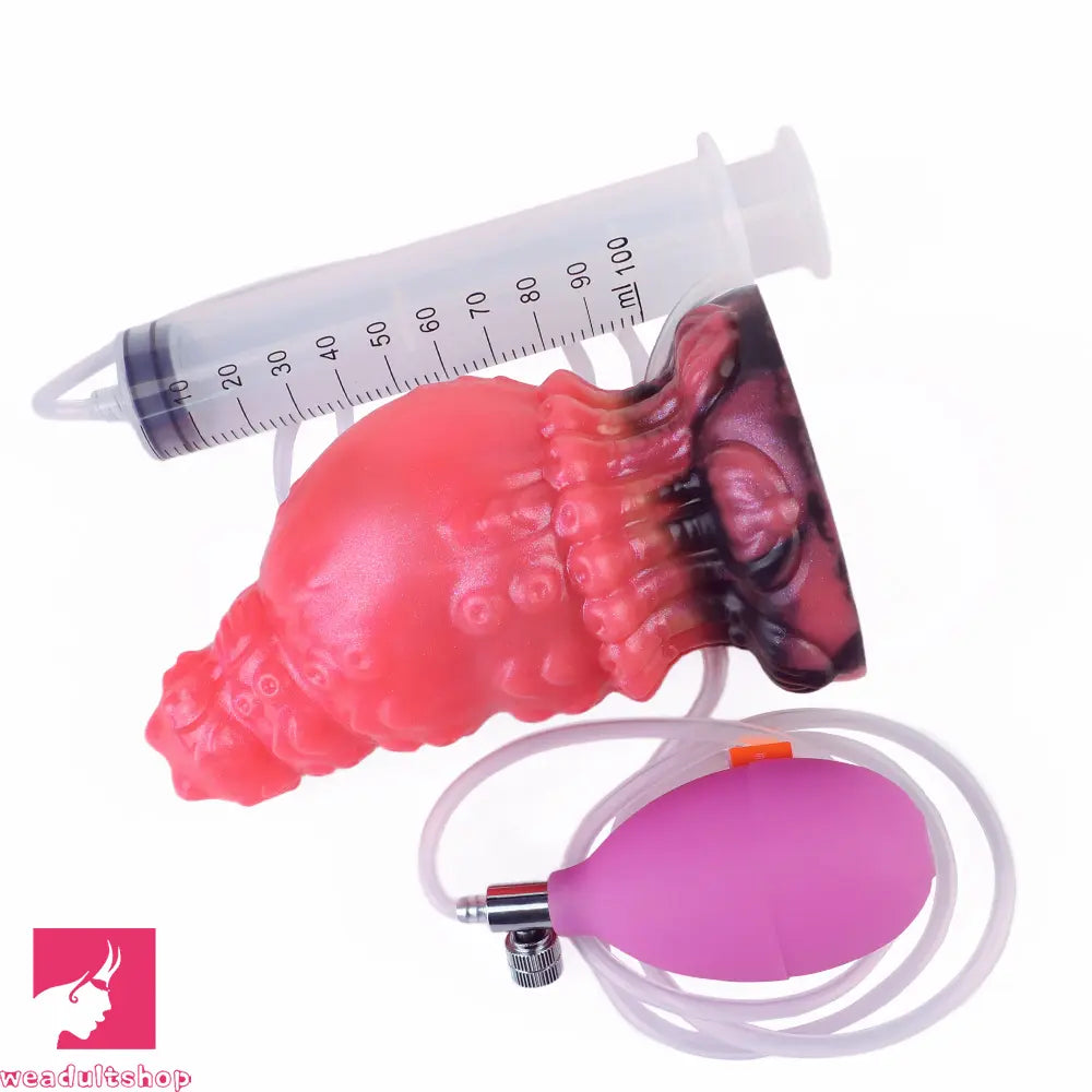 5.83in Fantasy Odd Silicone Soft Inflatable Spraying Water Dildo Butt Plug