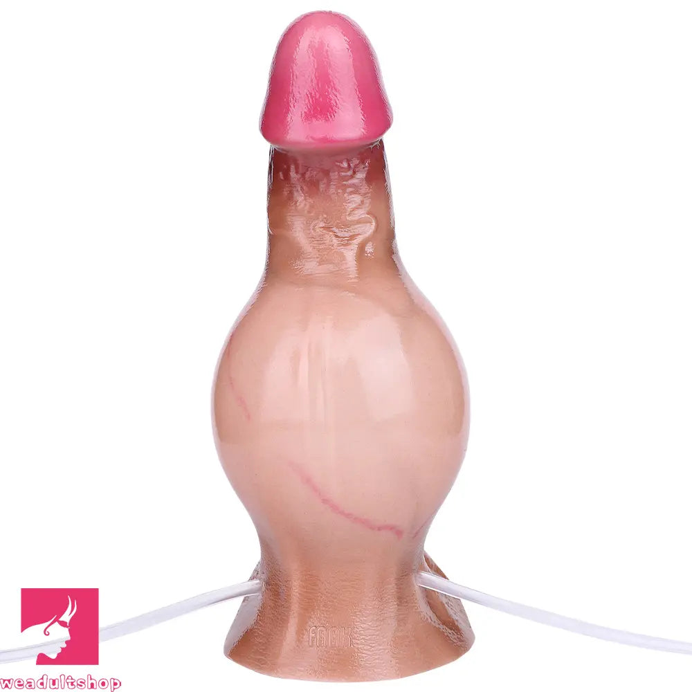 7.51in Inflatable Squirting Soft Silicone Dildo For Woman G Spot Anal Dildo