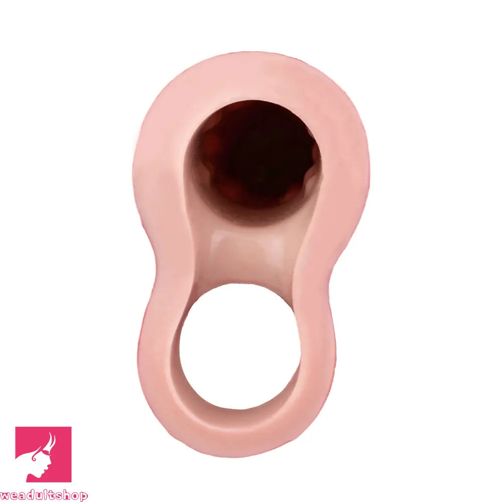 8.11in Realistic Penis Silicone Soft Dildo Cock Sleeve Vibrating Remote Extender