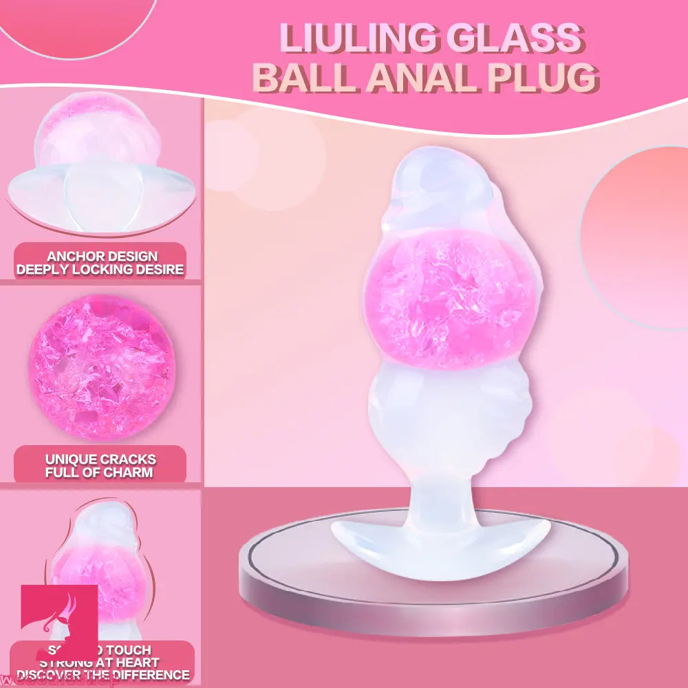 5.63in Luminous Silicone Anal Beads Dildo Anal Cock Toy With Anchor