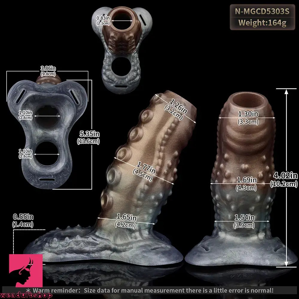 4.02in 4.76in 6.06in 6.69in Tentacle Strap on Hollow Penis Sleeve Dildo