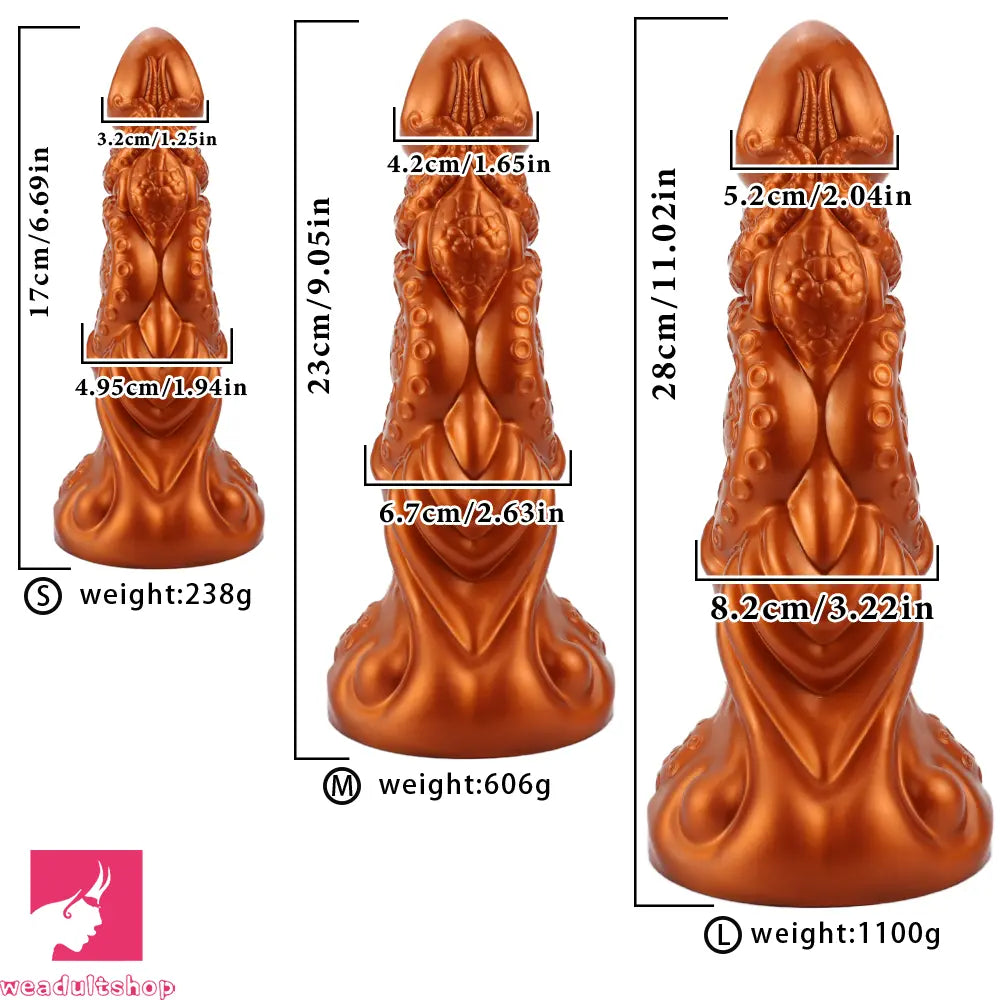 6.69in 9.05in 11.02in Dragon Tentacle Monster Silicone Butt Plug Solo Dildo